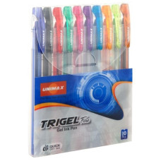 набір гел. ручок Unimax Trigel-3 10кол.  UX-132-20  (20/50/100)