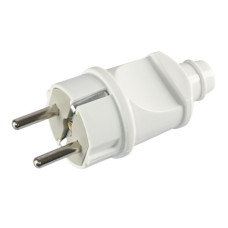 вилка Titanum Standard із заземленням, пряма, 16А, біла  TF-PL116G-W