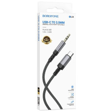 аудіокабель Borofone  Type-C to 3.5mm male, nylon braid, 1м.  BL24