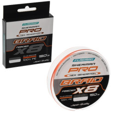 шнур Flagman Sherman Pro NG Braid X8 Fluo Orange 150м. 0,14мм.  F0010051