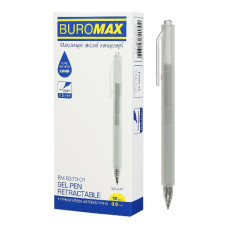 ручка Buromax Galaxy гелева автом. 0,5мм., прозорий корпус, синя  ВМ.8373-01  (12/144/1728)