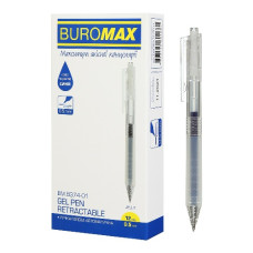 ручка Buromax Jelly гелева автом. 0,5мм., прозорий корпус, синя  ВМ.8374-01  (12/144/1728)