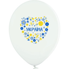 кульки повітряні Польща з мал. "Україна орнамент" 30см./12" (ціна за упак.-25шт.)  3103-1340