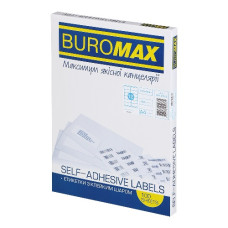 етикетки самоклеючі Buromax A4 105х44мм. 12шт. на листі, набір 100арк.  ВМ.2825  (10)