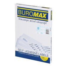 етикетки самоклеючі Buromax A4 70х37,1мм. 24шт. на листі, набір 100арк.  ВМ.2840  (10)