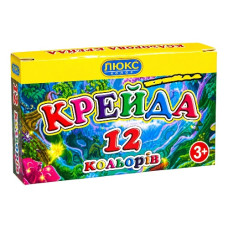 крейда кольорова Люкс Колор 12кол. квадр. 10х15х70мм.  КК-1412  (24/72)