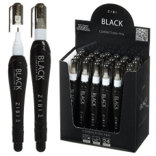 коректор - ручка Zibi Black 5мл. з мет. накінечником  ZB.2903  (24/576)