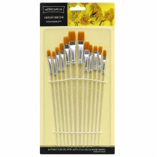набір пензликів Artist brushes нейлон плоск. 12шт.  К1355  (12/360)
