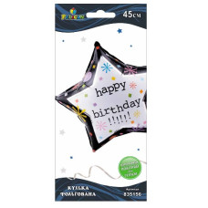 кулька фольгована Pelican Зірка Happy Birthday 45см.  835156