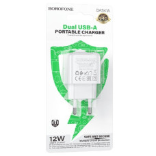 зарядний пристрій Borofone Potential на 2 USB  BAS41A