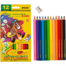 олівці кольор. Marco 1040-12CB 12кол. Jumbo Пегашка карт. уп. заточ. (товсті) з чинкою  (12/72)