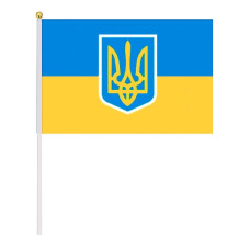 прапор України 20х30см. зі штоком з гербом  780050  (10/2500)