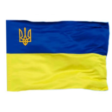 прапор України 140х90см. атласний з тризубом  782013  (1/10/200)