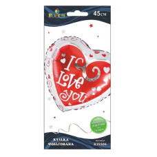 кулька фольгована Pelican Серце біло-червоне I love you 45см.  835506