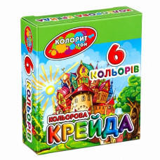 крейда кольорова Колорит  6кол. квадр. 10х15х70мм.  МЦП-6  (48/144)