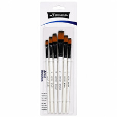 набір пензликів Artist brushes нейлон плоск.  6шт. (№2,4,6,8,10,12)   К1337  (24)