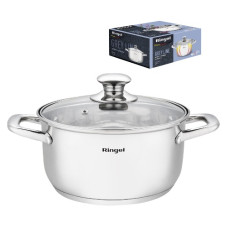 каструля Ringel Grey Line нержав. з кришкою 20см. 3,2л.  RG-2022-20