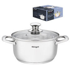 каструля Ringel Grey Line нержав. з кришкою 22см. 4,2л.  RG-2022-22