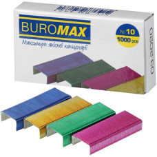 скоби Buromax кольорові №10/1000шт. уп.  BM.4421  (10/1000)
