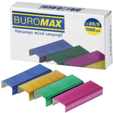 скоби Buromax кольорові №24/1000шт. уп.  BM.4422  (10/500)