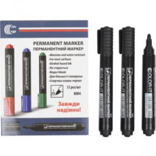 маркер Color-It перманентний середній чорний  8004  (12/1200)
