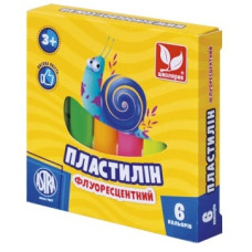 пластилін Школярик флуоресцентний круглий восковий  6кол./78гр.  83811906  (26)