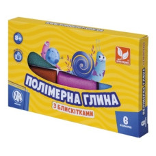 полімерна глина Школярик з блискітками 6кол./120гр.  304109001  (24)