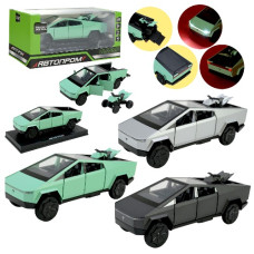 машинка Автопром мет. Tesla pickup truck beach 15,5см.,звук, світло, в кор. 19,5х9х9см. АР74223 (24)