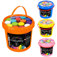 крейда кольорова Danko Toys серія "Крейдочка" Jumbo для асфальту 16кол. у відрі  KRD-01-01  (12)