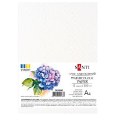 папір для акварелі Santi А4/12арк., 200гр./м2, в кул.  743300  (1)