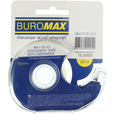 стрічка клейка Buromax канцел. в диспенсері 18мм./20м.  ВМ.7161-01  (1/12/144)