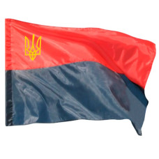 прапор червоно-чорний 140х90см. з тризубом, поліестер  782016  (1/10/150)