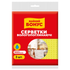 серветки вологопоглинаючі целюлозні Файний Бонус набір  3шт.  (65)