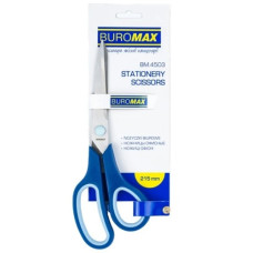 ножиці Buromax  офісні 21,5см., руч. з гумовими вставками,  на бліст.  ВМ.4503  (12/144)