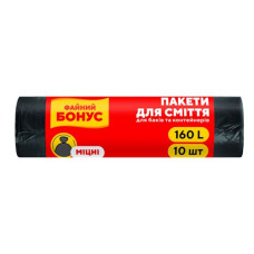 пакети для сміття Файний Бонус 160л./10шт.  90х110см.  (20)
