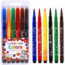 фломастери Colors  6кол., накінечник пензлик 1-4мм., в PVC-упак.  1818- 6  (24/384)