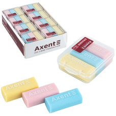 набір гумок Axent Pastelini 3шт. в пласт. боксі  1198-А  (1/24/720)
