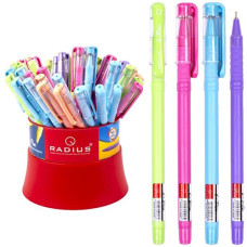 ручка Radius I-Pen кульк. масл. синя, корпус кольоровий, 50шт. в банці  (50/1200)
