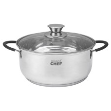 каструля Bravo Chef Safran нержав. 16см. 1,4л. зі скляною кришкою  ВС-2014-16