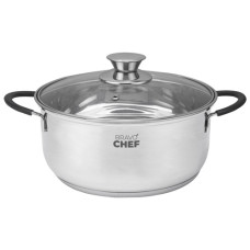 каструля Bravo Chef Safran нержав. 18см. 2,0л. зі скляною кришкою  ВС-2014-18