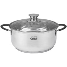 каструля Bravo Chef Safran нержав. 20см. 2,8л. зі скляною кришкою  ВС-2014-20