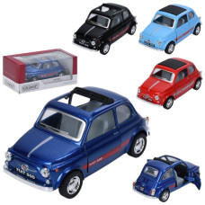 машина Kinsmart мет. FIAT 500,  гум. кол., відч. двері, в кор. 16х7,5х8см.  KT 5004 W  (24)