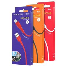 кабель Borofone USB to Lightning silicone 1м. 2,4A  BX30