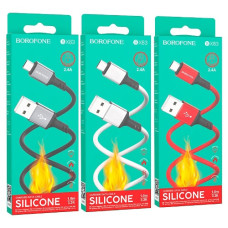 кабель Borofone Famous silicone USB to micro 1м. 2,4A  BX83