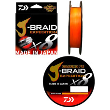 шнур Daiwa J-Braid Expedition X8E 150м. 0,20мм. Smash Orange  12550-020
