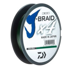 шнур Daiwa J-Braid x4 0,25мм. 14,4кг. Dark Green 135м.  12741-025