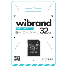 карта пам`яті Wibrand micro SDHC  32Gb Class10 + адаптер