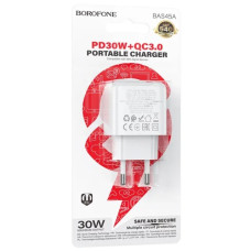 зарядний пристрій Borofone Potential PD30W + QC3,0 на 1 USB + 1 Type-C  BAS45A