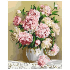 картина за номер. Brushme 8855GX 40х50см. "Букет півоній"